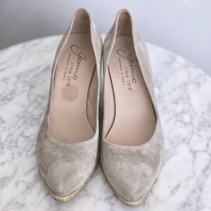 GAIMO Tan Suede Espadrille 3 Inch Pumps EU 41